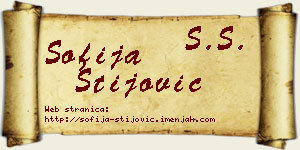 Sofija Stijović vizit kartica